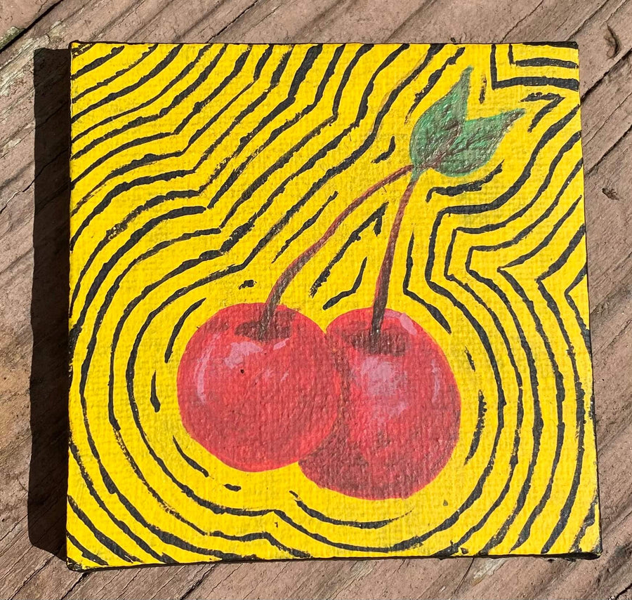 3x3 Mini Canvas: Pop-Pop Cherries